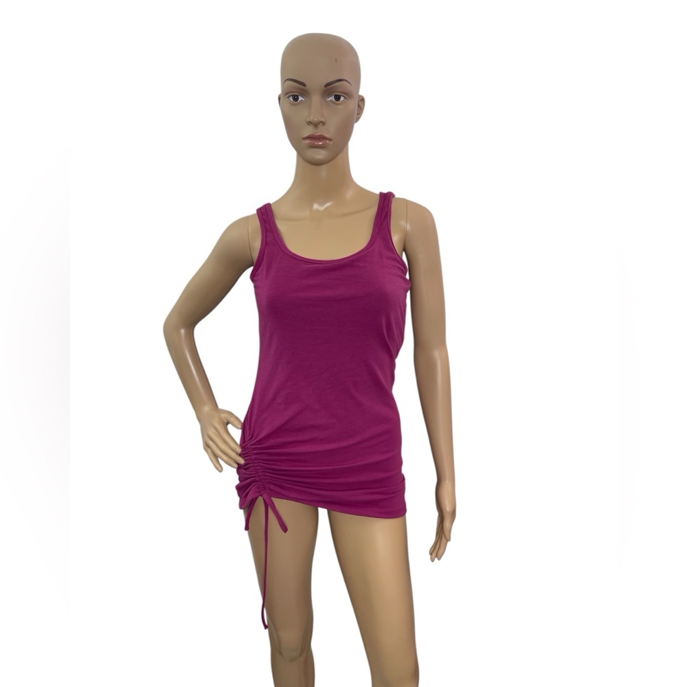 Prana Women’s Size Small Sleeveless Side Ruched Solid Purple Tank Top